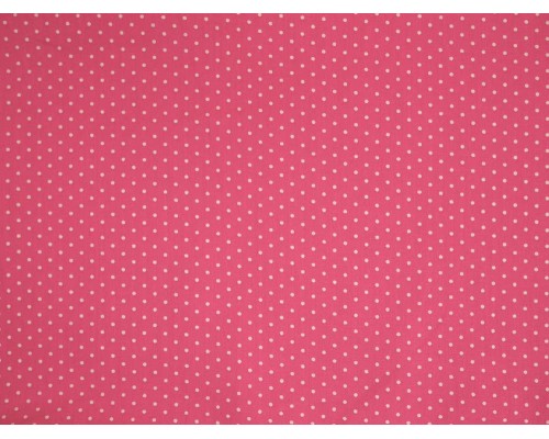 Printed Cotton Poplin Fabric - Pink with White Polka dots